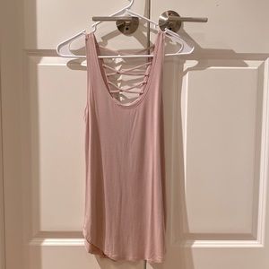 Dusty pink tank with back detail